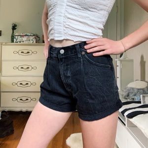 Black jean Mom Shorts